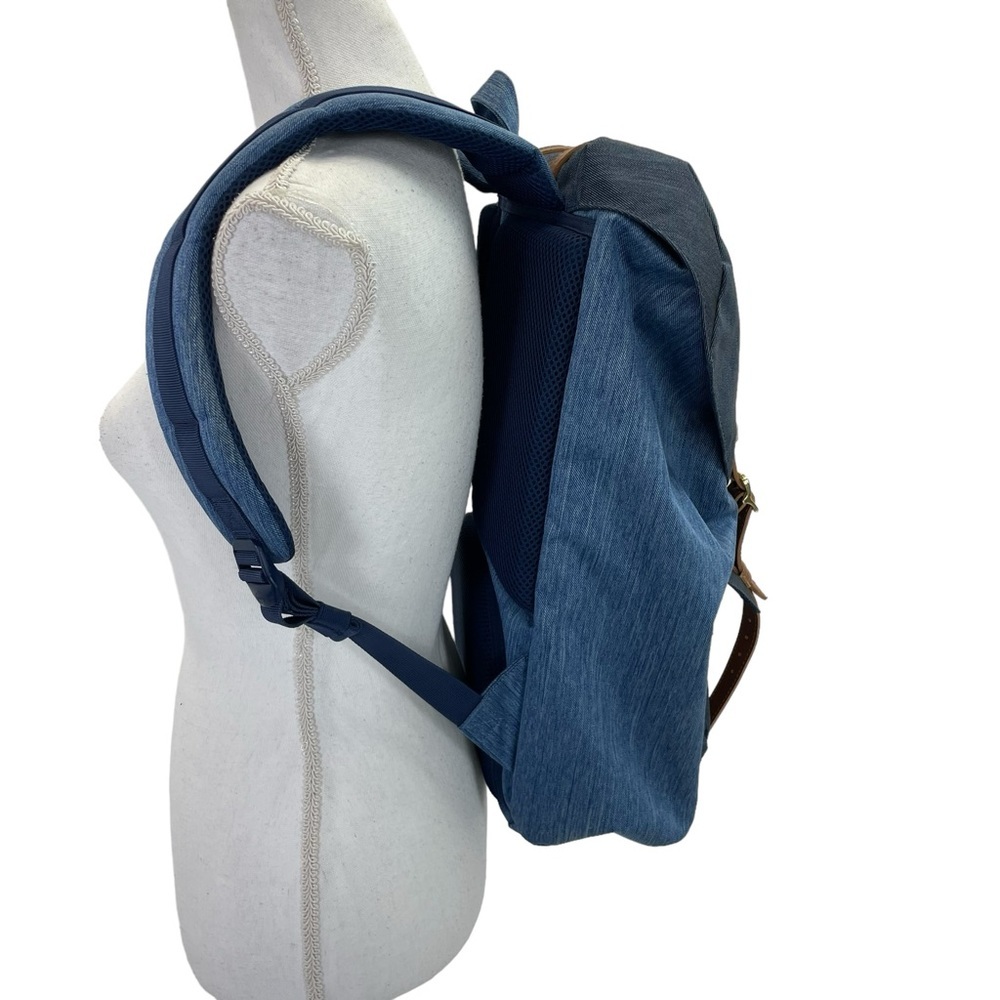 Herschel Supply Company Two-Tone Denim Backpack with Brown Straps - Picture 2 of 16